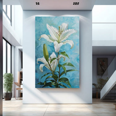 Blue and White Flower Painting